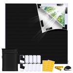 Bemece Portable 100% Blackout Blind, No Drill Blinds Blackout for Windows Fits Any Size Shape, for Bedroom, Nursery, Loft, RV, with Strong adhesive and Velcro-350 * 145