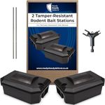 x2 Lockable Rodent Bait Stations - Effective Rat Traps/Rat Bait Boxes for Outdoors - Secure Pest Control Products for Outdoor Rat Deterrent - Secure & Lockable Bait Stations for Reliable Results