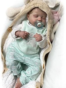 Adolly 20 Inch Lifelike Reborn Baby Doll Soft Silicone Vinyl Reborn Toddlers Soft Cloth Body Gifts for Newborn Babies