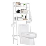 MallKing Toilet Storage Rack, 3 -Tier Over-The-Toilet Storage Shelf,Bathroom Space Saver - 100% Wood and Easy to Assemble(White)