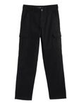 IVOC Boys Cotton Button-and-Zip Overdye Casual Cargo Trouser (Black 11-12Year)