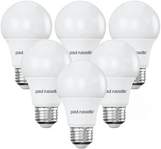 paul russells LED GLS - Dimmable Edison Screw Light Bulbs, 8.5W 806Lumens E27 A60 LED Bulbs, 60w Equivalent LED, 6500K Daylight, Dimmer Standard ES Energy Saving Ceiling Light, Pack of 6