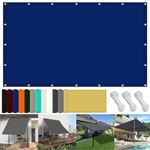 Sun Shade Sail Canopy 95 x 400 cm(37 x 157inch) Waterproof Gazebo Canopy 98% UV Block with Free Rope & Fixing Kit Garden Patio Party Sun Shades, Navy Blue