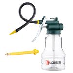 Oil Can Transparent High Pressure Oiler Lubrication Oil Can Bottle Oiling Gun With Rigid & Flex Spout Thumb Pump Tool Oiler