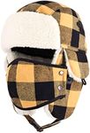 CHOK.LIDS Lumberjack Plaid Winter Trapper Unisex Premium Extra Strength Sherpa Ear Flap Chin Strap Cold Weather Outdoor Hat (Gold Plaid)