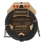 Blackstar 6m (20ft) Instrument Cable Straight ¼” Jack to Angle ¼” Jack for Bass/Electric Guitar/Electro-Acoustic/Keyboard/Amp