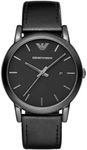 Emporio Armani Watch for Men, Three Hand Date Movement, 41 mm Black Stainless Steel Case with a Leather Strap, AR1732