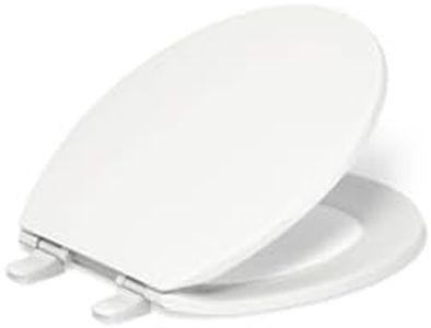 Kohler 4775-0 Brevia Round Toilet Seat with Quick-Release Technology, Grip-Tight Bumpers, Quick-Attach Hardware, White