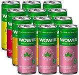 Wowie | Hemp Infused Calming Sparkling Beverage | All Natural, Low Calorie | Herbal Adaptogens Drink | Non Alcoholic | Variety Pack 12 oz (Pack of 12)