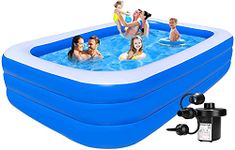 Kreative Marche Swimming Pool 10-Feet Best Way Swimming Pool Inflatable Bath Tubs for Adults Spa 10 feet Swimming Bath Tub with Electric Pump 120x 72"x24" Inch - Blue