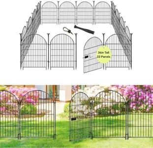 ADAVIN Garden Fencing 36 inch High, 22 Panels Dog Fence Outdoor for Yard, Rustproof Metal Wire Tall Garden Fences with Gate for Patio, Temporary Ground Stakes, Arched Animal Barrier Fence, Total 48 Ft