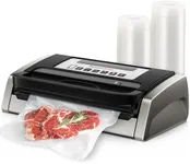 Bonsenkitchen Vacuum Sealer Machine, Globefish Technology for Perfect Vacuum Sealing, Powerful Low-Noise Food Vacuum Sealer with Easy Handle Design, Built-in Cutter and Bag Storage, VS4100