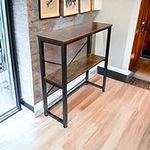 Tinymod Entryway Console Table/Hallway Table, Industrial Style Furniture - Narrow Sofa Table with Vintage Design, Rustic Finish and Metal Frame (Rustic Brown)