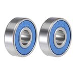 sourcing map S608-2RS Deep Groove Ball Bearings 8mm x 22mm x 7mm Double Sealed 440C Stainless Steel 2pcs