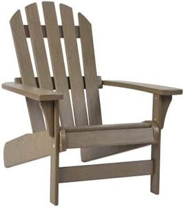 Keter Tahoe Adirondack Chair with Weatherproof Finish, Furniture for Entertaining by The Pool, Patio and Fire Pit, Easy Assembly for Sturdy and Steady Outdoor Seating, Weatherwood