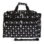 World Traveler Animal Prints 19-inch Duffel Bag, Black White Paw, Black White Paw, Animal Prints 19-inch Duffel Bag