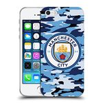Head Case Designs Officially Licensed Manchester City Man City FC Blue Moon Badge Camou Soft Gel Case Compatible With Apple iPhone 5 / iPhone 5s / iPhone SE 2016