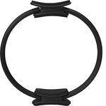 LAFILLETTE Pilates Ring 15" Fitness Circle - Lightweight & Dual Foam Padded Handles | Yoga Ring for Toning Arms, Thighs/Legs & Core, Thigh Workout, Thigh Toner, Inner Thigh Exercise Equipment (Black)