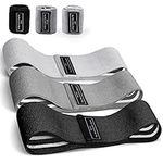 Resistance Bands Sets Portable Exercise Loops for Legs and Hip 3 Resistance Level Workout Weight Bands with Non-Slip Design Workout Flexbands for Home Gym Office Yoga Pilates(3 Gray Black)