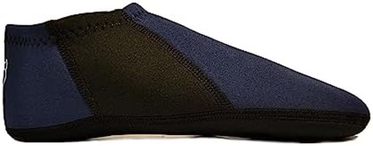 NuFoot Booties Men's Shoes, Best Foldable & Flexible Footwear, Fold and Go Travel Shoes, Yoga Socks, Indoor Shoes, Slippers, Navy Blue with Black Stripes, Extra Large