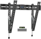 MOUNTUP Ultra Slim TV Wall Mount,Feature 0.8" Low Profile Tilting TV Mount Bracket for Most 37-80 inch LED,LCD OLED 4K TVs,up to 600x400mm VESA and 99lbs,Fits 8"-24" Studs,Flush TV Mount,Black MU0063