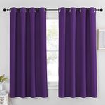 NICETOWN Living Room Blackout Drapery - Solid Curtain Panel with Grommet Top for Reducing Sunlight (1 Panel, W52 x L63 Inches, Royal Purple)