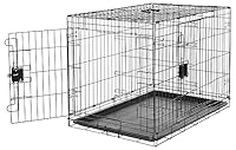 Amazon Basics Foldable Metal Wire Dog Crate with Tray, Double Door, 36 Inch