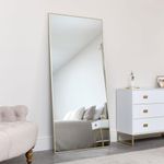 Melody Maison Full Length Mirror 180x80cm, Hanging or Leaning, Large Floor Mirror with Gold Frame for Bedroom or Living Room