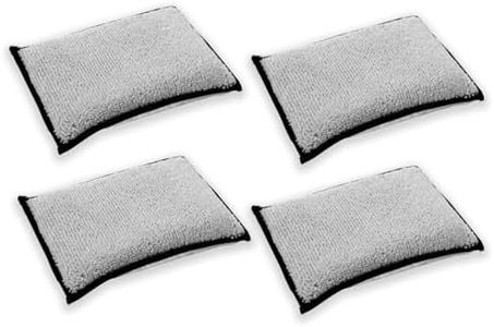 Scrub Pad, 4 unidades de paño de limpieza para el interior del coche, lavable, esponja de microfibra, esponja de limpieza para el cuidado del coche, esponja de lavado para ceras, abrillantadores,