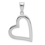 14K Solid White Gold Heart Necklace Love Pendant Charm Only