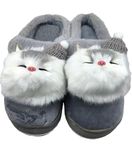 ShoemusQ Home Flip-Flops & Slippers Indoor Non-Slip Soft Fur Flip Flop Slides And Slippers Cute Cat Flip Flops for Women-Grey_8