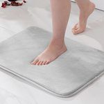 MIULEE Bath Mat Memory Foam Bath Mats Super Absorbent Non-Slip Bathroom Mat Washable Bath Mats for Bathroom Extra Soft Mat For Bathroom Shower Bathtub and Toilet 50x80cm Light Gray