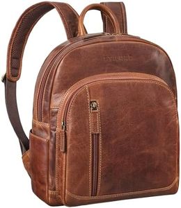 STILORD 'Bente' mochila urbana piel señoras mochila vintage piel mochila chic señoras mochila día piel auténtica mochila mujer pequeña, Color:cannes - marrón