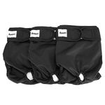 Avont 3 Pack Washable Female Dog Diapers, Premium Reusable Highly Absorbent Doggie Diapers Wraps Durable Dog Diaper Cover -Black (XL)