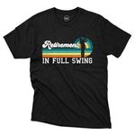 Kite and Crest Retirement in Full Swing T-Shirt - Golf Lover Shirt for Dad on Father's Day - Funny Retired Shirt Tee for Men, Black, X-Large