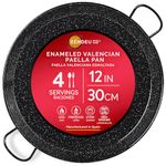 ZENDEU - Paella Pan 12 inch - Enameled Steel Paella Pan, Made in Spain - Easy Cleaning (Enameled, 12 in - 30 cm - 4 Servings) Cook your own Spanish Paella