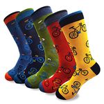 Lavencious Mens Bamboo Mid-Calf Cycling Sports and Dress Socks for Men Sock Size 10-13,13-15, Bicycle, 7-12