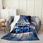 Racing Car Blanket Throw 50x60,Blue