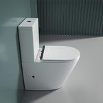 Durovin Bathrooms Close Coupled Toilet with Soft Close Seat and Cistern - Rimless Technology