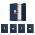 5Pack Diploma Cover A4 Award Certificate Holder Tri-Fold Invitation Card Cover Stock Certificates Cover Professional for Award Recognition Certificates Documents Paper Contract,Navy Blue 21.8X 30.4CM