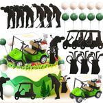 Roaring Good Time 21 PCS Green Balls Golf Cake Decoration Heading for the Green Cake Topper Golf Themed Cake Decorations Golf Party Supplies Golf Party Favors Golf Birthday Decoration