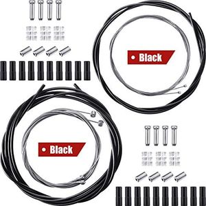 Universal Bicycle Transmission Line Bicycle Shift Derailleur Cable and Brake Cable Kit for Bicycle Mountain Road Bike Repair (Black)