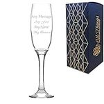 Personalised Engraved Argon Champagne Flute, Gift Box Included, Personalise with Any Message, Different Fonts Available, Wedding Wine Birthday Bridesmaid Gift