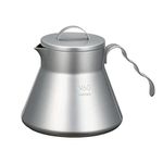 HARIO O-VCSM-50-HSV V60 Metal Coffee Server, 16.9 fl oz (500 ml), Silver, Made in China