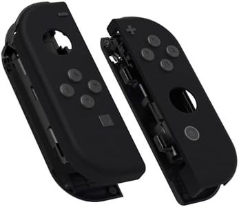 eXtremeRate Soft Touch Grip Black Joycon Handheld Controller Housing with Full Set Buttons, DIY Replacement Shell Case for Nintendo Switch Joy-Con & Switch OLED Joycon - Console Shell NOT Included