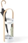 Umbra Hub Umbrella Stand, Space-Saving Umbrella Stand, Great for The Front Door/Entryway, White Natural