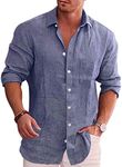 COOFANDY Men's Linen Shirt Textured