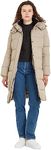 Calvin Klein Jeans Women Coat Monologo Non Down Long Puffer Winter, Beige (Plaza Taupe), XL