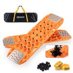 Recovery Traction Boards- BUNKER INDUST Offroad Traction with Jack Base Recovery Tracks for 4x4 Vehicles Tire Traction Mat Sand,Mud,Snow Ramps,Replaceable Dual Colors Teeth(ORG)