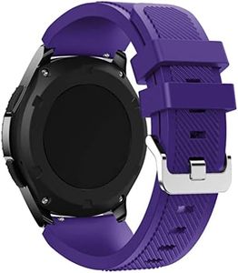 Sport Band for Samsung Galaxy Watch 3 45mm / Samsung Gear S3 Frontier Classic Band, MH MOIHSING 22mm Soft Silicone Metal Buckle Replacement Wristband Sport Strap for Galaxy Watch 49mm, Purple